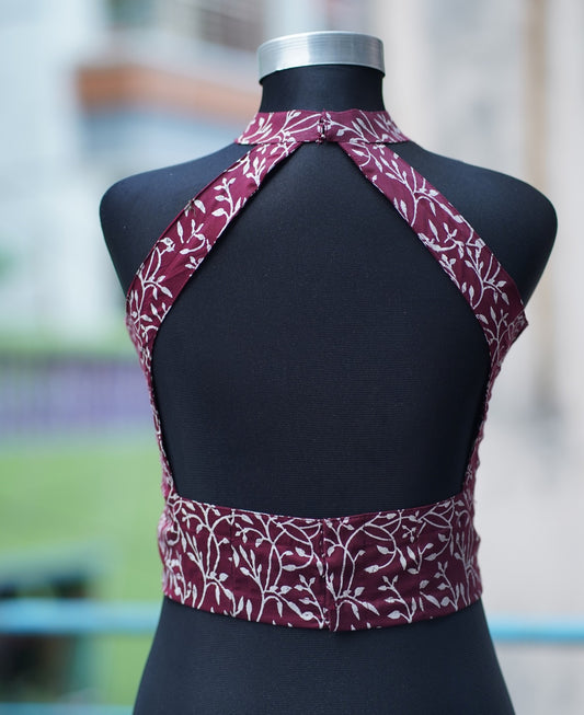 Hand Block Printed Halter Neck Blouse